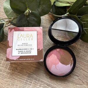 Laura Geller makeup Baked Blush N Bronze Marbleized Rose Natural Finish New